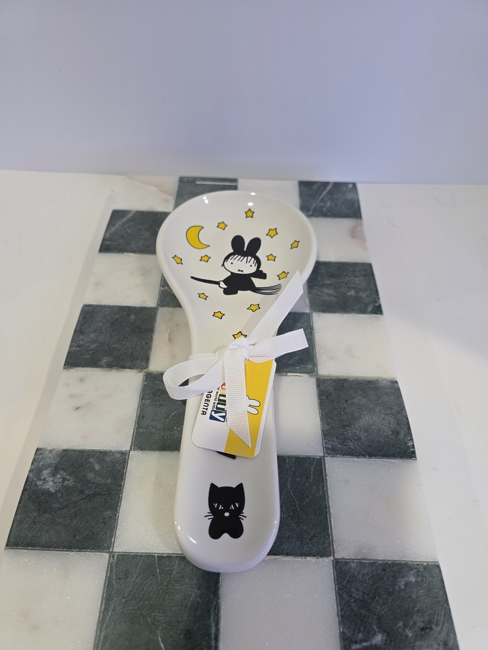 New! Miffy Witch Bunny & Black Cat Ceramic Spoon Rest – Halloween / Celestial.